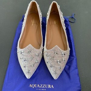 Aquazzura Cosmic Stars velvet flats